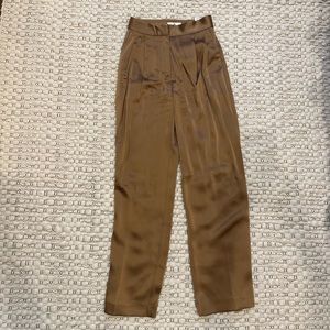 Babaton pleated satin pants in color Saville